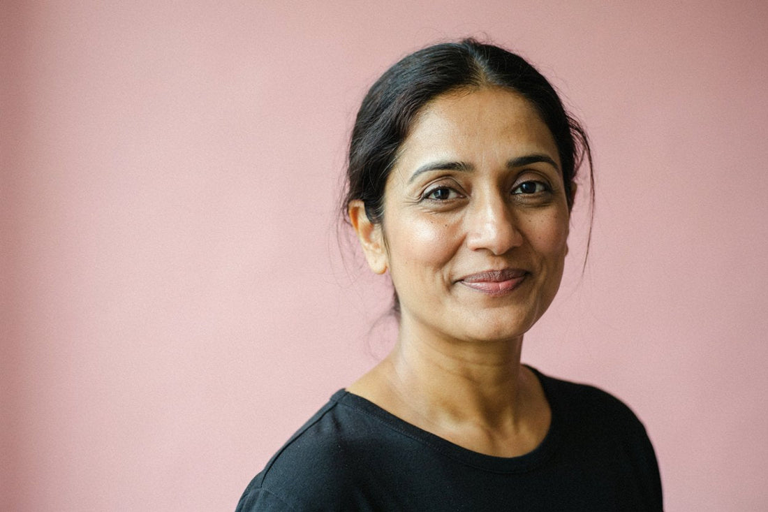Smiling woman with a natural, luminous foundation finish